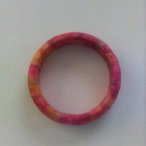 Vtg Red Tie Dyed Bangle Bracelet